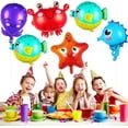 thumbnail image 4 of Otro jardín decorativo 5 globos de aluminio Globos de animales del océano Globos de peces de dibujos animados Pulpo Estrella de mar Caballito de mar Cangrejo Pez globo Globos de animales marinos, 4 of 5