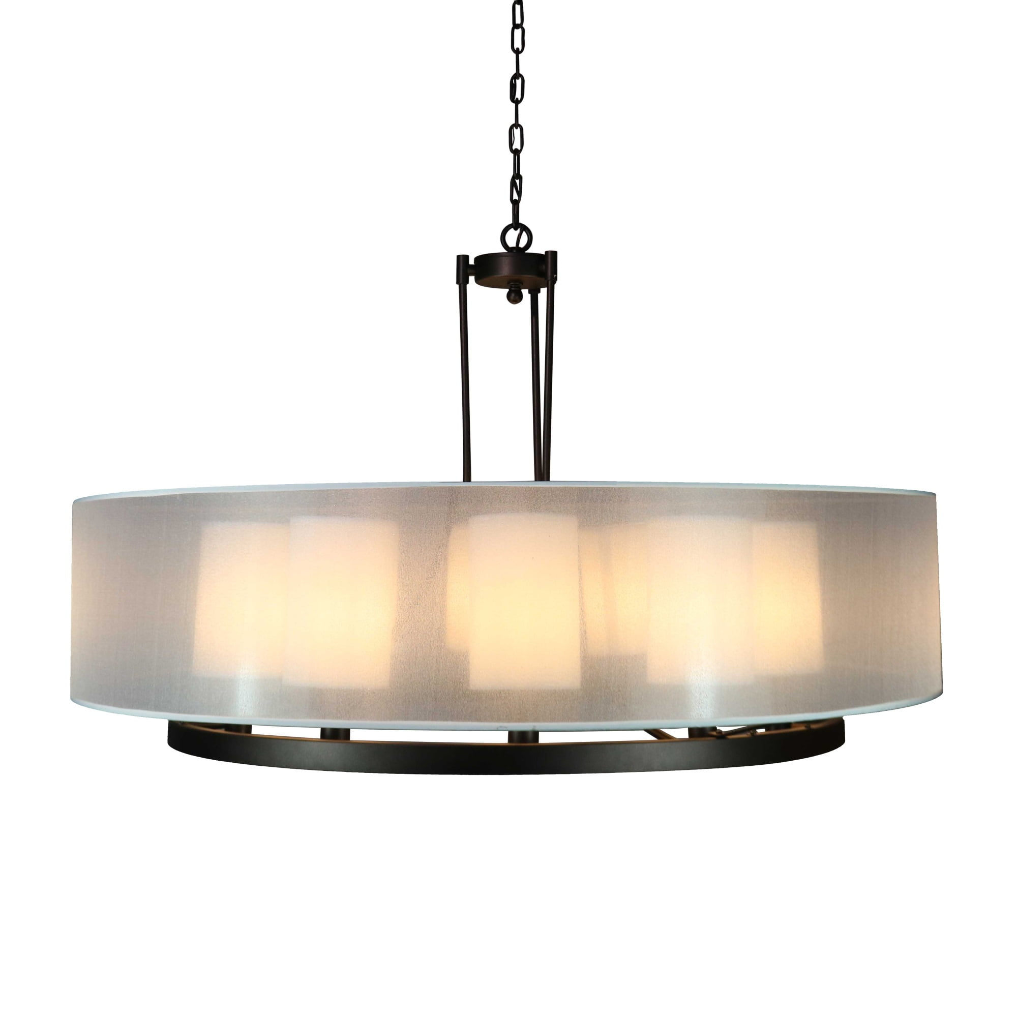 Fresno Modern Drum Chandelier Overhead Light Fixture with 10 Light Bulb