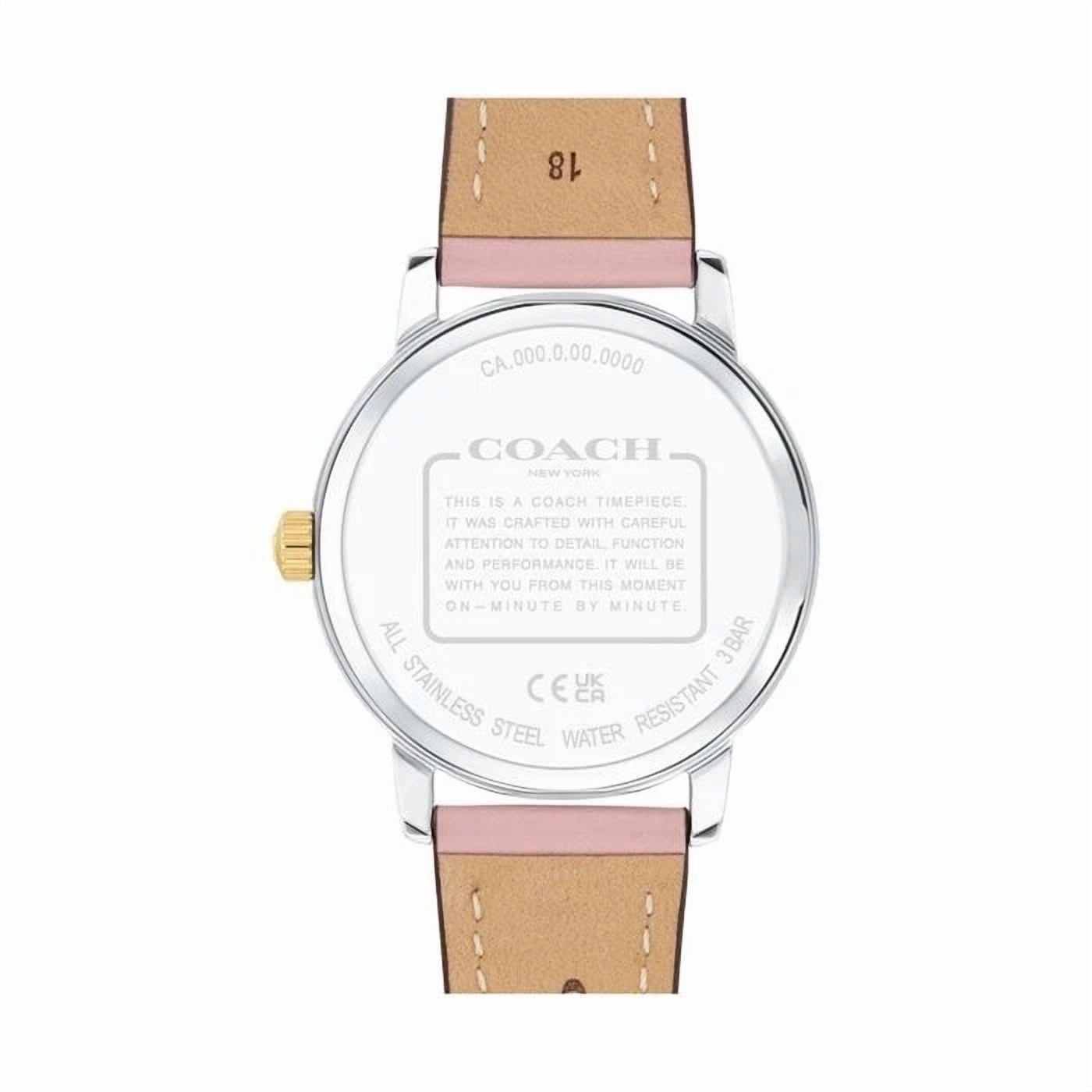 Coach White Leather Strap Watch with Multicolor Logo Dial Coach Scout Floral Bangle Stainless Steel Women main image 2