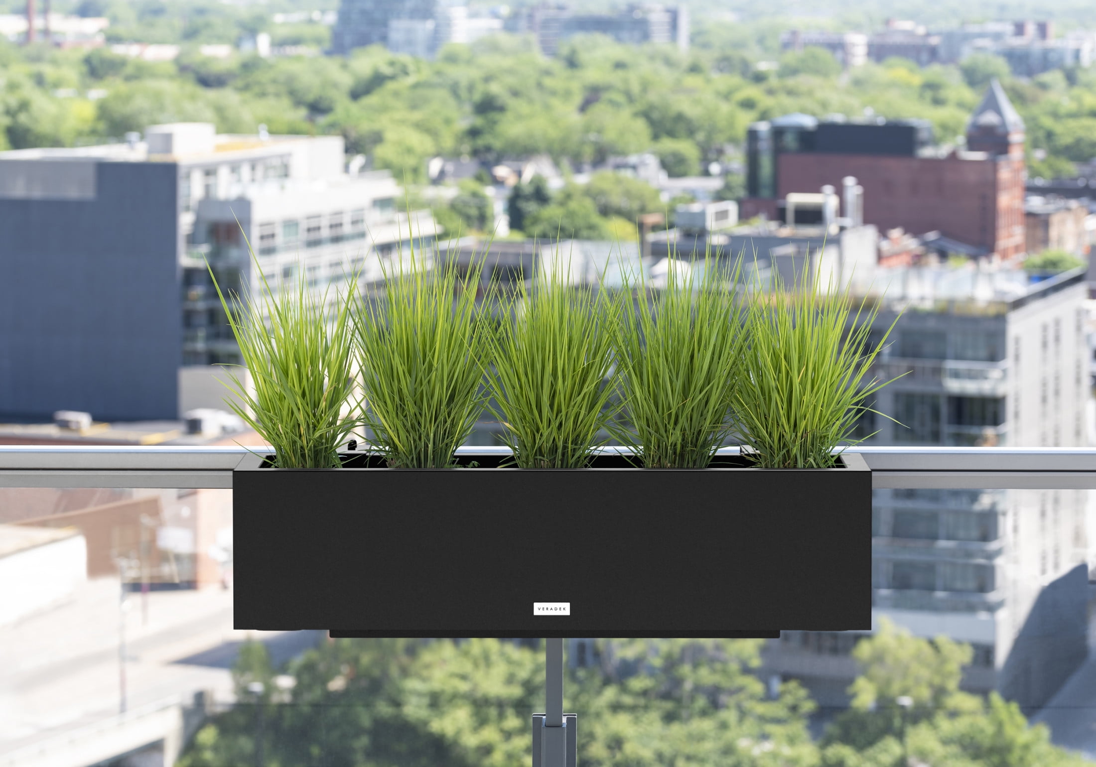 Veradek Block Series Trough 36" Plastic Planter w/ Bracket - Black