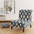 thumbnail image 2 of Designart "Urban Lattice In Blues" Blue Gridlock Upholstered Accent Chair - Modern Arm Chair For Bedroom, 2 of 7