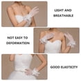 thumbnail image 3 of Minkissy 1 Paire de Gants de Robe de Mariée Tricotés en Dentelle Florale Beige Accessoires de Mariée, 3 of 7