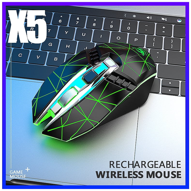Wireless Gaming Mouse Rechargeable USB Mouse 500mAh Battery Bluetooth 3