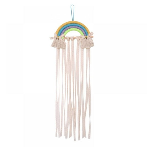 Rainbow Wall Hanging Decor Hair Bows Storage Belt for Girls Hair Clips Barrette Hairband Organizer Strip Holder Ornament