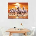 thumbnail image 3 of COMIO MangalFashions Seven 7 Running Horses Wall Art vastu with Frame (Sunrise) multicolor, 3 of 5