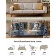 Blue Snowman Christmas Sofa Couch Covers for 3 Cushion Couch, Washable