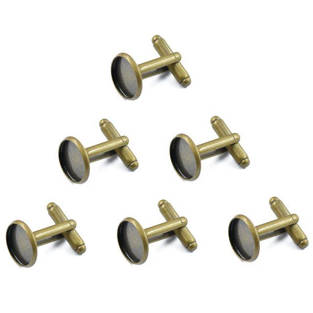 6pcs De De La Configuración Vínculos De Para La De Bronce De La De Cabochon De DIY Hugo Ajustes de gemelos
