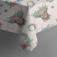 thumbnail image 5 of Beige Highland Cow Flower Wreath Pattern Square Tablecloth,Waterproof Square Table Cover,Wipeable Spillproof Washable Table Cover for Home Kitchen Party Decor 52"x52"(132x132cm), 5 of 6