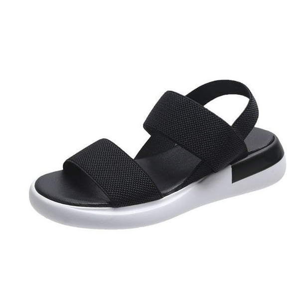 Qarigey 1 par de zapatos con correas elásticas, sandalias deportivas de verano, calzado informal transpirable, sandalias, regalos para playa al aire Calzado Negro Größe 36 Qarigey AP011265-02