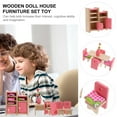 1 Set Mini Furniture Toys Wooden Simulation Dining Room Furniture Kids