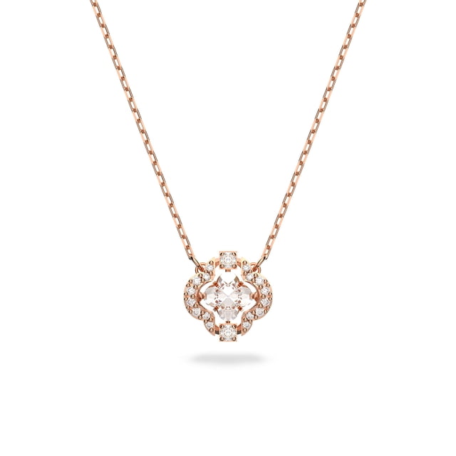 Collar Swarovski Sparkling Dance con cristal blanco y oro rosa