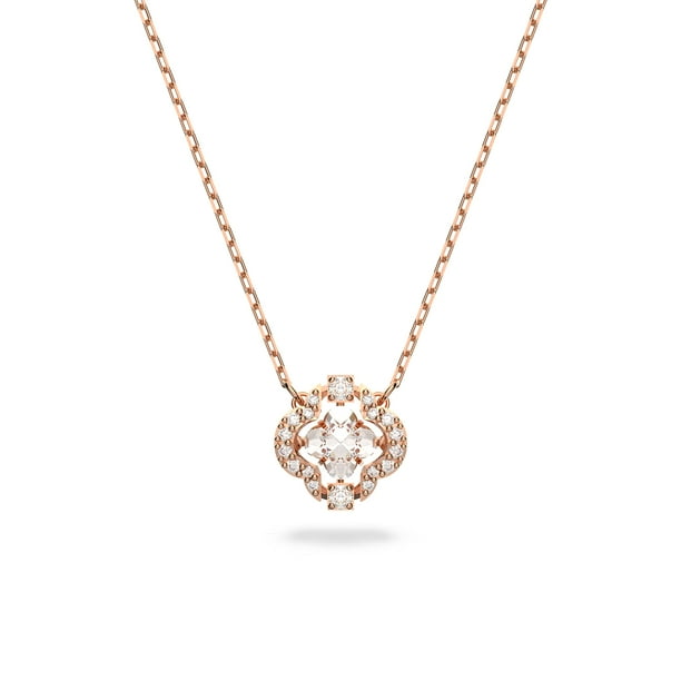 Collar Swarovski Sparkling Dance con cristal blanco y oro rosa