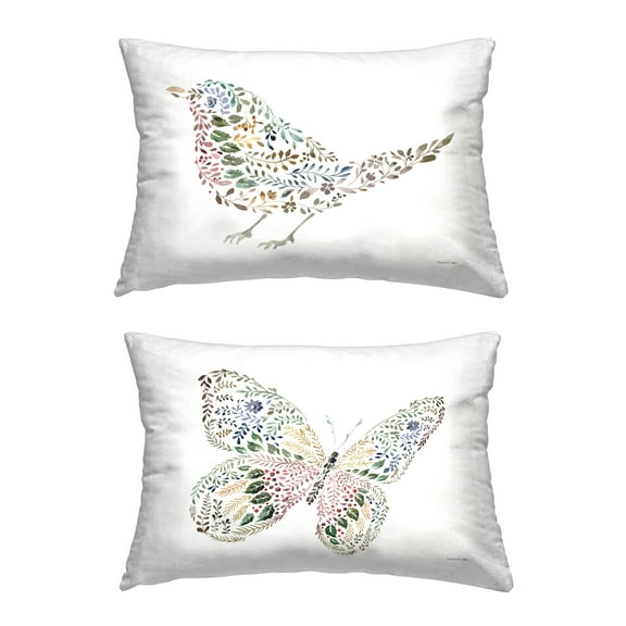 Stupell Industries Botanical Pattern Fauna Decorative Printed Throw Pillow Design by Danhui Nai.