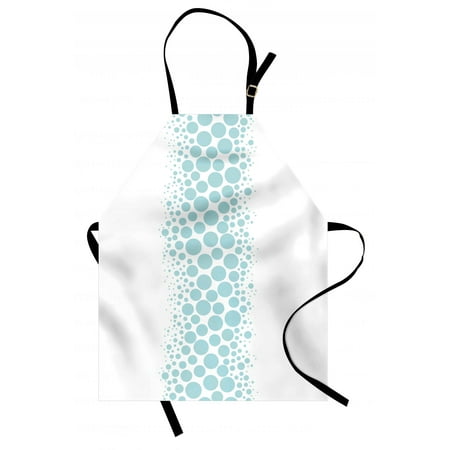 Geometric Bubble - Under the Sea Apron Ocean Dive Inspired Image with Circle and Geometric Bubbles Art Print, Unisex Kitchen Bib Apron with Adjustable Neck for Cooking Baking Gardening, Sky Blue and White, by Ambesonne