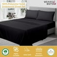 thumbnail image 2 of Weaves & Knits Queen Size Bed Sheets - Microfiber Deep Pocket Bedding Sheets & Pillowcase Sets - Black, 2 of 5