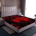 thumbnail image 4 of Erosebridal Gaming Bed Sheets Queen Size,Gamer Sheet Set Teens Gamer Room Decor,Video Game Console Gaming Fitted Sheet Red and Black Tie Dye Bedding Set, 4 of 5