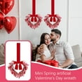 thumbnail image 4 of Valentine's Day Heart Wreath 11 Inch Red and Pink Artificial Floral Wreath with Ribbon Door Wall Window Hanging Decor for Wedding Anniversary Holiday, 4 of 4