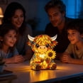 thumbnail image 4 of Cow Sunflower Lamp for Home Decor, Warm Whimsical Style Table Light for Indoor Room Accent, General Household Lighting for Everyday Use and Cozy Ambiance, 4 of 8