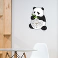 thumbnail image 3 of Reloj de pared con diseño de panda de dibujos animados, reloj de pared de madera silencioso grande, creativo, animal, adorno de pared, para sala de es, 3 of 5