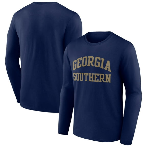 Men's Navy Georgia Southern Eagles Basic Arch Long Sleeve T-Shirt
