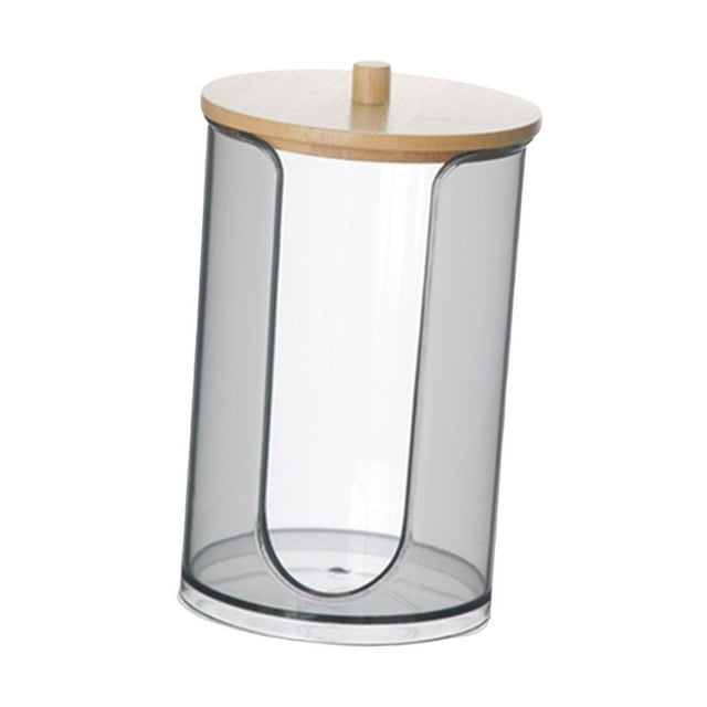 GROWTH TANK Distributeur de Gobelets de Salle de Bain Support de Coussin Multifonctionnel Réutilisable Rangement de Salle de Bain Noir avec Couvercle en Bois