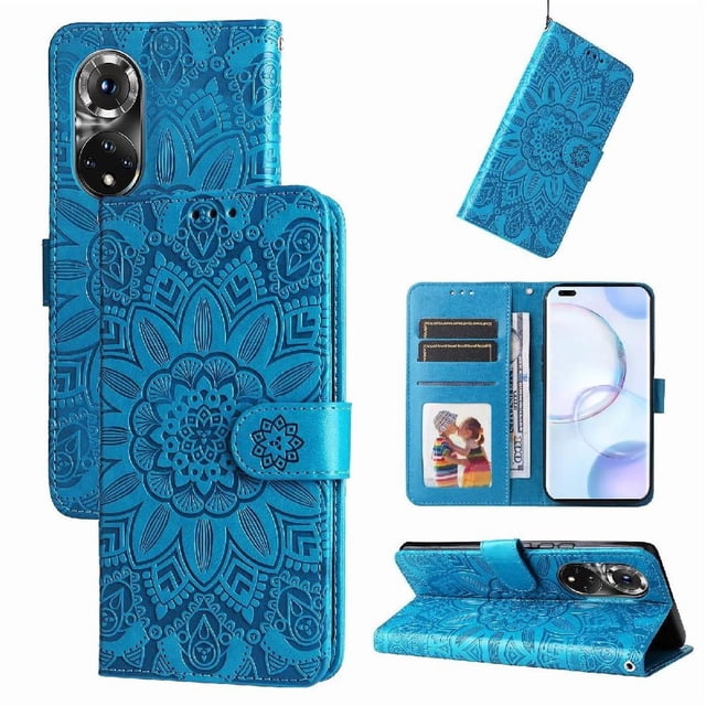 Funda tipo cartera GANGXUN para Huawei Nova 9 Pro , diseño girasol, cuero PU, soporte, cierre magnético, tarjetero