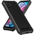 thumbnail image 2 of Compatible For Cloud Mobile Stratus C8 Slim Tough Hybrid Cell Phone Cover Case + Tempered Glass - Black, 2 of 6