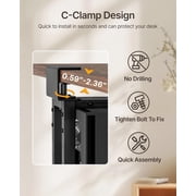 monTEK Adjustable Under Desk PC Mount, Clamp-On CPU Holder with Protective Pads, Fits Most PC Towers, Space-Saving Design, Black