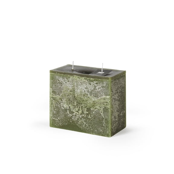 Contemporary Home Living 6.25" Dark Green Rectangular Pillar Wick Wax Candle