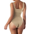 thumbnail image 4 of YDLCAFD Women's Bodysuits Sexy Ribbed Sleeveless Square Neck Sleeveless Tank Tops Bodysuits M, 4 of 5