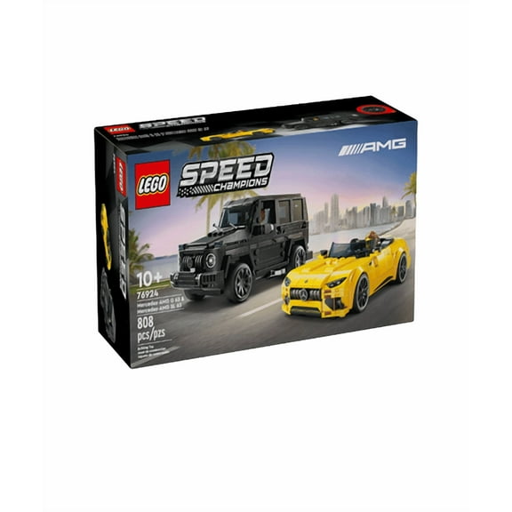 Lego 76924 Mercedes-AMG SL 63, Mercedes-AMG G 63 Speed Champions Building Toy Gift Set With Minifigures