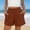 Brown, variant on Women 5'' Running Athletic Shorts High Waisted Workout Gym Split Short with 2 Pocket Solid Color Summer Beachwear