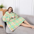 thumbnail image 5 of Oversized Wearable Blanket Hoodie,Colorful Grid Checkered Pattern Sherpa Blanket Hoodie with Super Pockets,Super Warm Fuzzy Pullover for Women & Men, 5 of 6