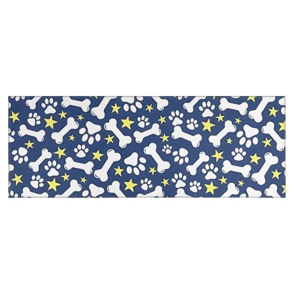 Paw Print Dog Bone Kitchen Rug Mat,Kitchen Runner Rugs Non Skid Washable,Decorative Kitchen Floor Mats for Kitchen,Sink,Laundry,17"X47"