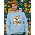 thumbnail image 2 of Japanese Style Corgi W Ramen Sweatshirt Men -Image by Shutterstock, Male XX-Large, 2 of 4