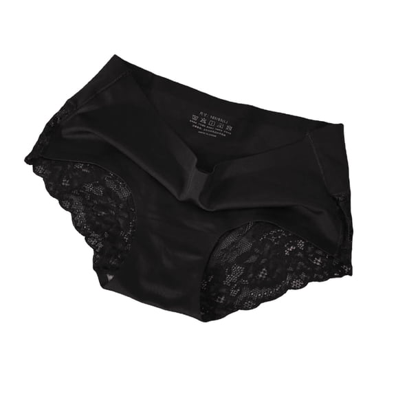 Mens Womens Underwear Panties 's Ice Silk Lace Cotton Crotch Breathable Plus Size Briefs Cool Breathable Panties with Full-Coverage
