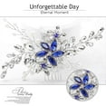 thumbnail image 4 of Heldig Wedding Hair Comb Blue Rhinestone Bridal Hair Accessories for Bride and Bridesmaids Wedding Hair Piece Silver, 4 of 9