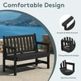 thumbnail image 6 of SERWALL Outdoor Bench for 2-Person, Weather-Resistant HDPE with Aluminum Reinforcement, Supports 660 lbs, Comfortable Seating for Patio, Garden, and Porch, Black, 6 of 9
