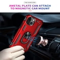 thumbnail image 5 of Rubberized Hybrid Protective Case W Shock Absorption Built-in Rotatable Ring Stand For Iphone 14 6.1 Iphone 13 6.1 - Red, 5 of 8