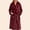 E Red Black Plaid, variant on Long Robes for Women Winter Plush Fleece Hooded Heart Print Bathrobe Soft Cozy Fluffy Sleepwear Nightgown with Pockets
