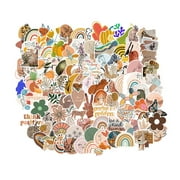 Waterproof Boho Stickers Pack, Laptop Stickers 100pcs, Aesthetic Stickers, Vinyl, Vsco, Cute Stickers for Water Bottle Computer, Bohemia Aesthetic Vintage Stickers for Adults Women Kids Teen Girls