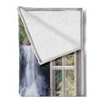thumbnail image 2 of Waterfall Soft Flannel Fleece Blanket, Little Waterfall Nestled in the National Park Panoramic Fresh Environment River, Cozy Plush for Indoor and Outdoor Use, 50" x 70", Brown Green, by Ambesonne, 2 of 5