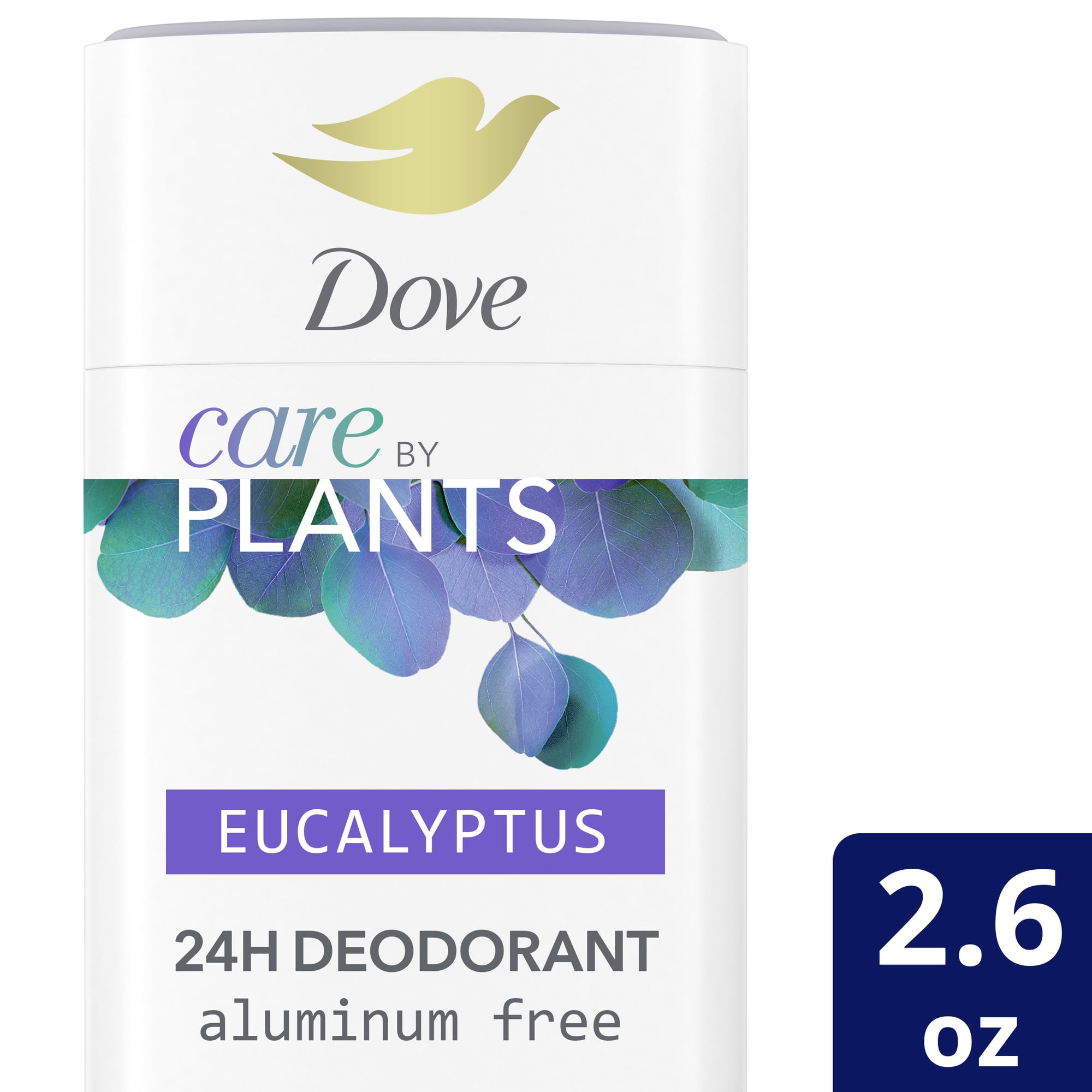 Dove Care by Plants Deodorant Stick Eucalyptus no aluminum deodorant for underarm skin care and 24 hour deodorant protection 2.6 OZ, 1
