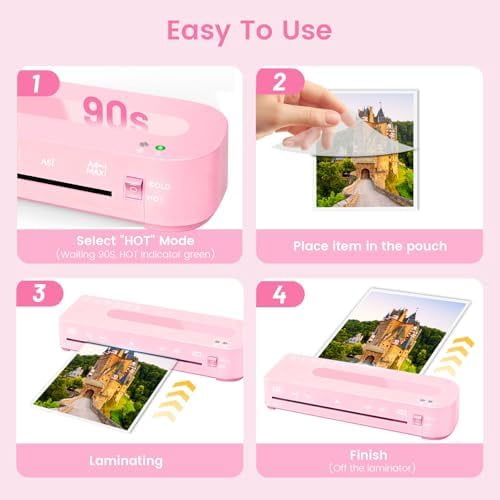 Laminator Machine with 20 Laminating Sheets, A4 Laminators Hot & Cold withTrimmer, 9 Inch Laminating Machine for Office, School, Business and Home