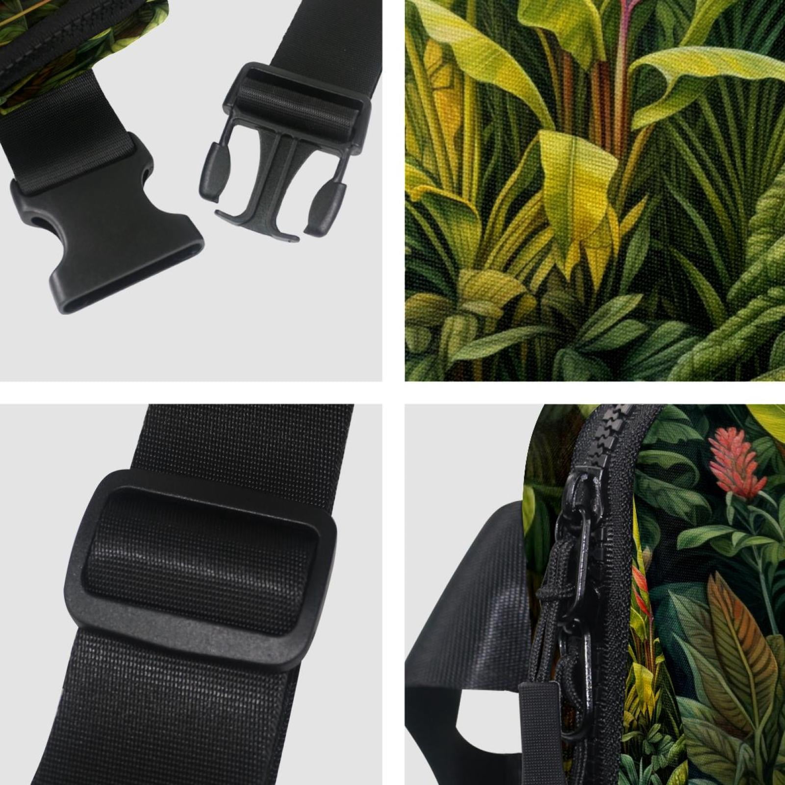 Tropical plants Lightweight Adjustable Fanny Packs with Extension Strap - Unisex Waist Bags Running Belt