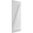 thumbnail image 2 of Ekena Millwork 21 1/2"W x 33"H True Fit PVC Four Board Joined Board-n-Batten Shutters w/Z-Bar, White (Per Pair - Hardware Not Included), 2 of 8