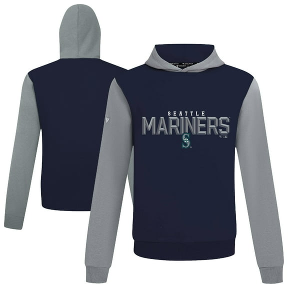 Men's Levelwear College Navy Seattle Mariners Throwback Carve Ultimate Hoodie