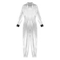 thumbnail image 4 of Choomomo Men's Astronaut Alien Space Suit Metallic Shiny Mock Neck Long Sleeve Jumpsuits Outfits Silver XXL, 4 of 7