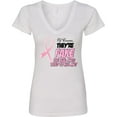 thumbnail image 3 of Inktastic Of Course, They're Fake Women's V-Neck T-Shirt, 3 of 5