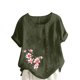 thumbnail image 1 of Camisetas de Manga Corta para Mujeres, Camiseta de Manga Corta Impresa Casual Hecha de 95% Poliéster 5% Spandex para Todas las Estaciones, Camisetas de Manga Corta para Mujeres, 1 of 3